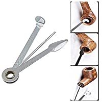 Gwill 2 Pack Professioanl Práctico Acero Inoxidable 3 en 1 Limpiador de Pipas de Ahumar Herramienta de Limpieza…